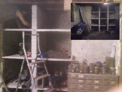 The storage area of the basement.